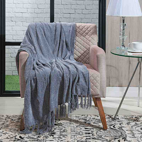Manta Boras Lisa 1,40 X 2,00 Cinza Niazitex 0