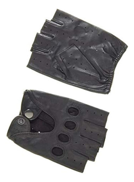 Pratt Y Hart Mens Shorty Cuero Guantes De Conducción Sin Ded 1