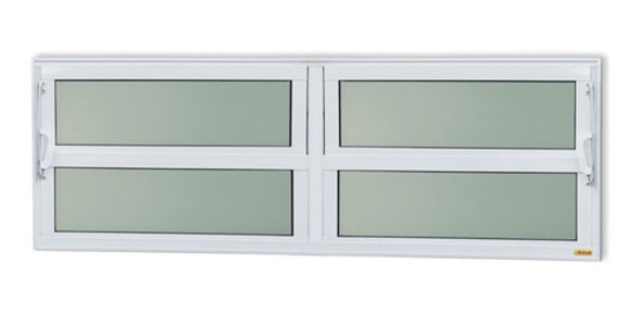 Janela De Alumínio Basculante 2 Seções 40x120cm Vidro 0
