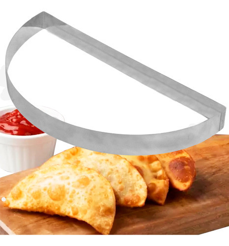 Aro Meia Lua Recheio Pizza Frita Calzone Fogazza 25cm Inox 0