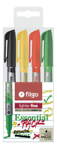 Resaltador Fino Filgo Essential X4 Filgo Slf-e4-esn 0