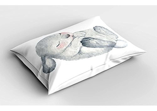 Funda De Almohada De Conejo Lunarable, Dibujo De Acuarela De 1
