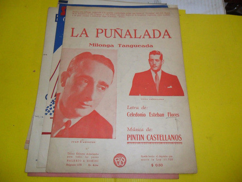 Antigua Partitura La Puñalada Pintin Castellanos C E Flores 0