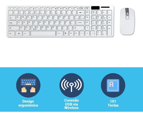 Cobertura Em Silicone: Kit Teclado E Mouse Sem Fio Wireless 1