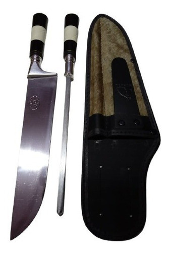 Conj Gaúcha Solingen Cascavel 10' Inox Cabo Chifre E Madeira 1
