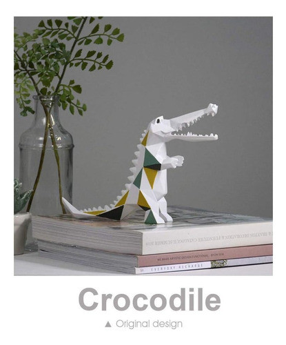 Adorno Cocodrilo Geometrico Minimalista Deco Hogar Living 1