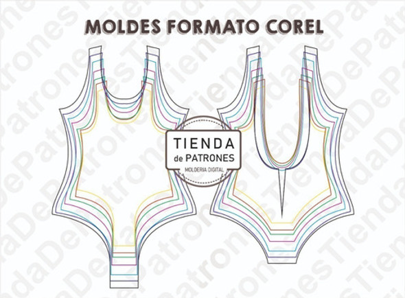 Molde Patron Coreldraw Malla Entera Nenas Talles 2 Al 14 0