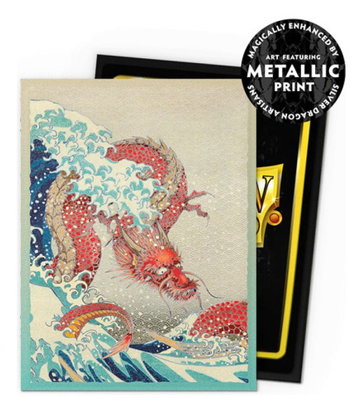 Capa Para Cartas Arcane Tinmen Dragon Shield Great Wave 100c 1