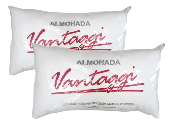 Pack X 2 Almohadas De Microfibra 40x70 100% Fibra Siliconada 0