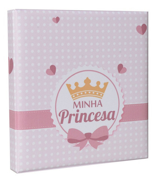 Álbum 20x25 C Estojo Imã Bebê 100 Fotos Minha Princesa Coroa 0