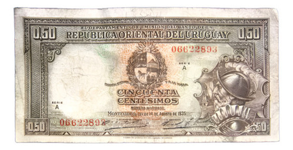 Billete Brou Año 1935 De 50 Centésim. Muy Bien Vea Las Fotos 0