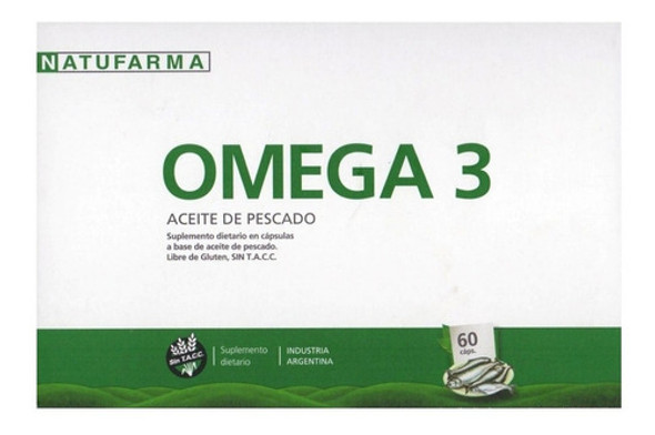 Omega 3 Aceite De Pescado 1000 Mg 60 Cápsulas Natufarma Sabor Sin Sabor 0