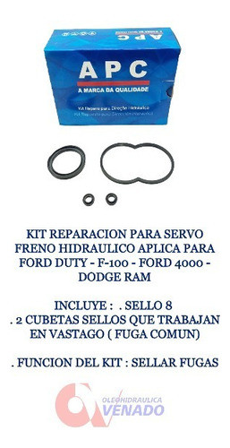 Kit Reparación Frenos  Servo Ford Duty Y Dodge Ram F100 1