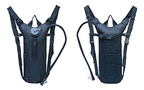 Mochila Senderismo Negra Nylon Hidratacion 3l 1