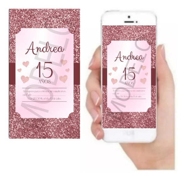 Tarjeta Invitación Digital - Cumpleaños 15 Años 1