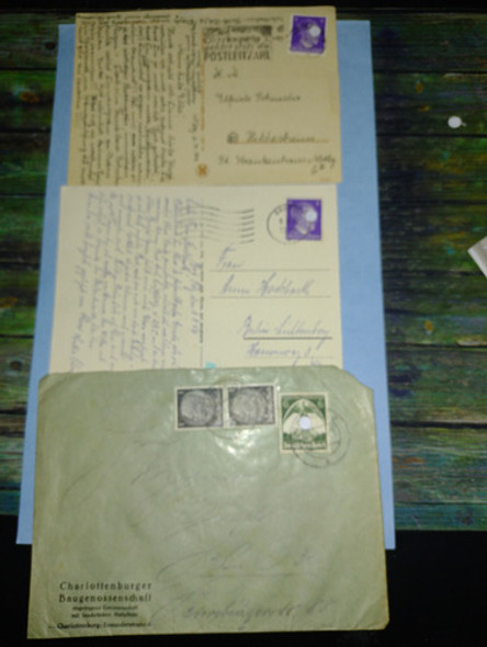 Alemania 3reich Sobre Y Postales Circulados Con Estampillas 0 Alemania 3reich Sobre Y Postales Circulados Con Estampillas 0