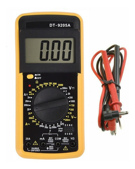 Tester Multimetro Digital Dt-9205a - Escar 0