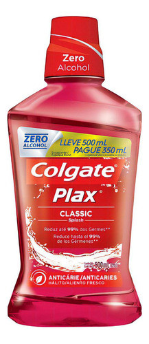 Kit C/ 5 Enxaguante Bucal Plax Classic 500ml Colgate 1