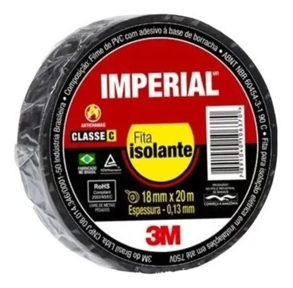 Kit 10 Fita Isolante Imperial Da 3m 18x 20 Metros 1 Kit 10 Fita Isolante Imperial Da 3m 18x 20 Metros 1