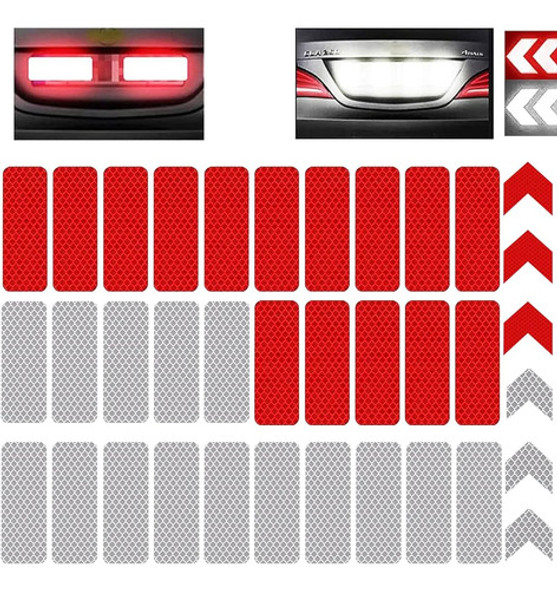 36pcs Calcomanías Reflectantes Pegatinas Reflectantes Cintas 0