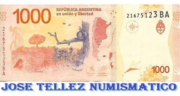 Bottero 6039a $ 1000 Pesos Hornero Serie Ba T. 3 Mb+ Palermo 0