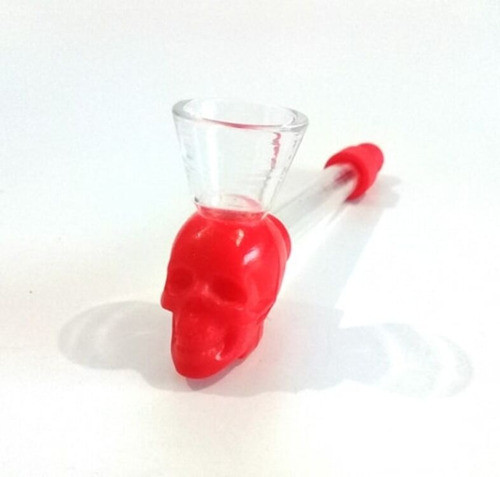 Pipa De Vidrio Pyrex Borosilicato Con Silicona Skull 10.4 Cm 0