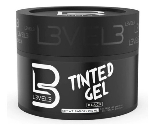 Gel Para Cabello Tinte Black Fijación Media 250ml Level3 0