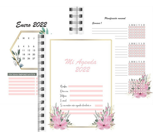 Agenda 2022 Profesional Ramo Calendario Digital Imprimible 1