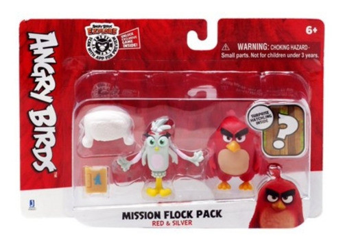 Angry Birds Mission Flock Pack Red Y Silver  Figura Sorpresa 0