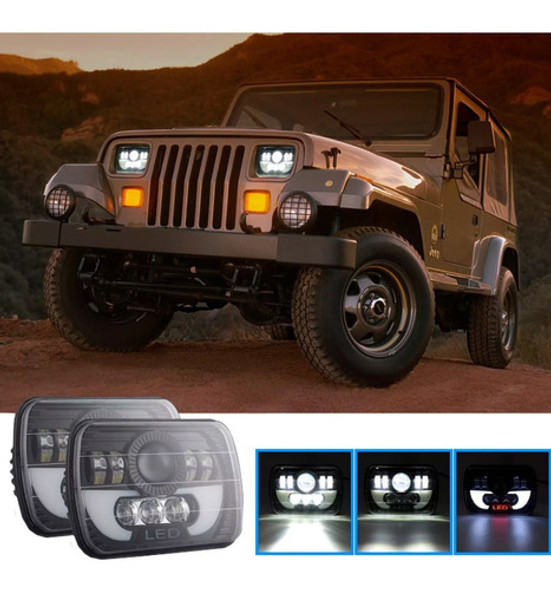 Kit X2 Faro 4 Leds Diferentes Renegade Wrangler  5' 45w 1