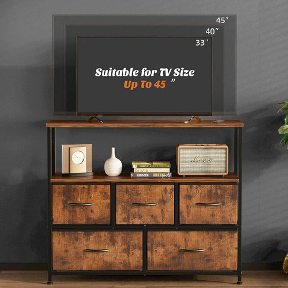Soporte De Tv Dresser, Centro De Entretenimiento Con 5 Cajon 1