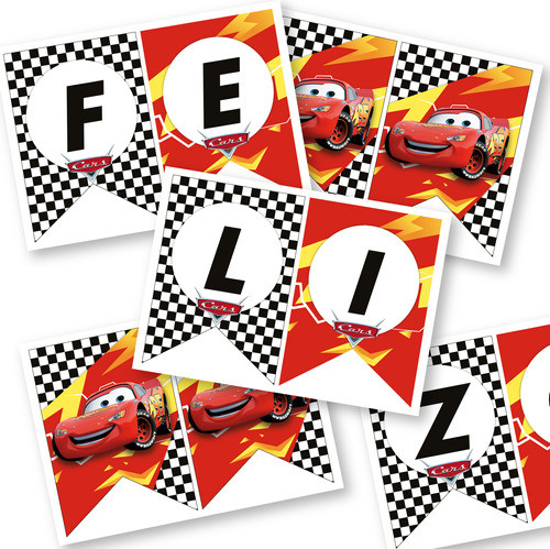 Banderines Imprimibles Feliz Cumple Cars Rayo Mcqueen 0