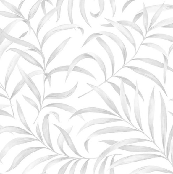 Empapelado Vinilizado 5611 Viva La Casa Hojas Gris Lavable 1