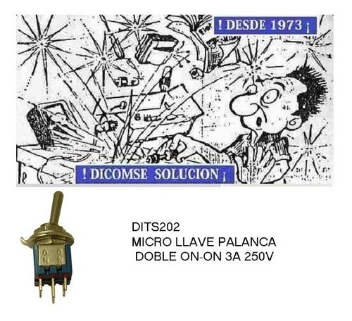 Llave Dits202 Micro Llave Palanca Doble On-on 3a 250v 0