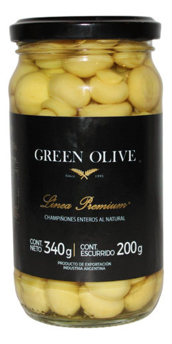 Champiñones Enteros Al Natural Green Olive X 200g 0