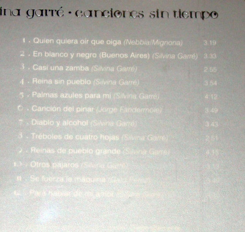Silvina Garre Canciones Sin Tiempo Cd Nuevo / Kktus 1