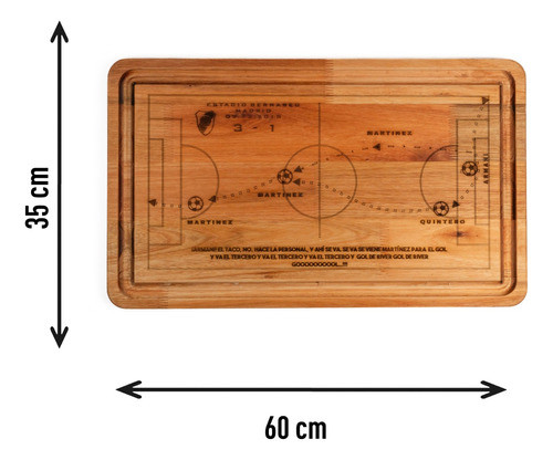 Tabla Para Asado River Plate Gol Pity Madrid De Madera 60x35 1