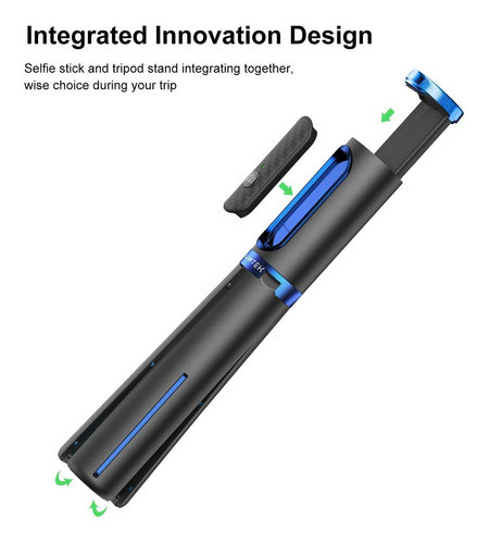 Tripoide / Baston Selfies Bluetooth + Control Remoto (negro) 1
