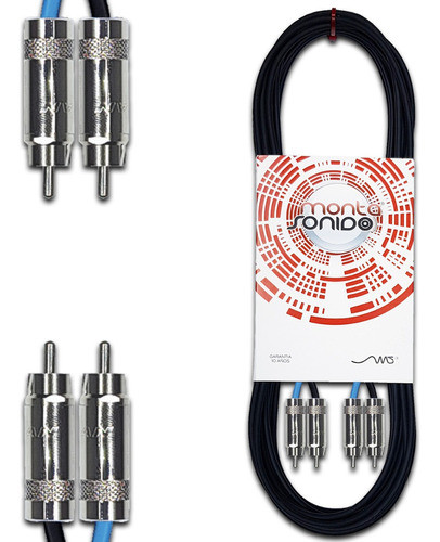 Cable Audio 2 Rca A 2 Rca Estereo Paralelo 12 Mts Mscables 0