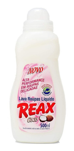Kit 3 Lava Roupas Líquido Reax Coco 500ml Limpeza Delicada 1 Kit 3 Lava Roupas Líquido Reax Coco 500ml Limpeza Delicada 1