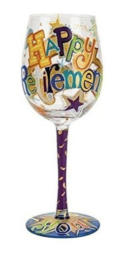 Lolita Happy Retirement Artisan Regalo De Copa De Vino Pinta 0