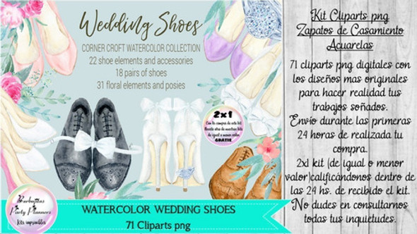 Cliparts Imagenes Png Zapatos Casamiento Acuarela 1