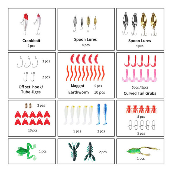 Señuelos Pesca Cebos Anzuelos Pesca Con Mosca. Kit 93 Piezas 1