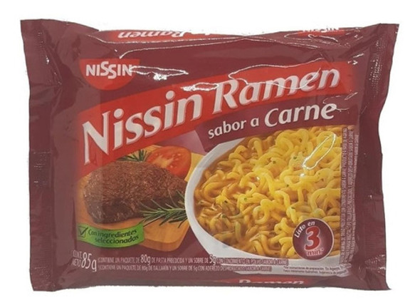 Fideo Instantáneo - Nissin - Sabor Carne 85 Gr. 0