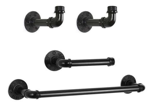 Set De 4 Accesorios Para Baño Industrial Liantral -8b7vyfmg 0