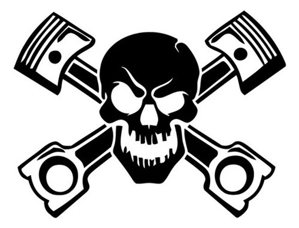 Calcomanía Ploteo Tuning Calavera Taller Pistones 0