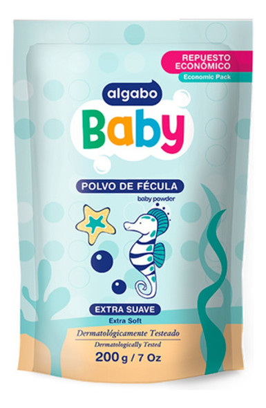 Algabo Baby Repuesto Polvo De Fécula Extra Suave 200 G X 3 1