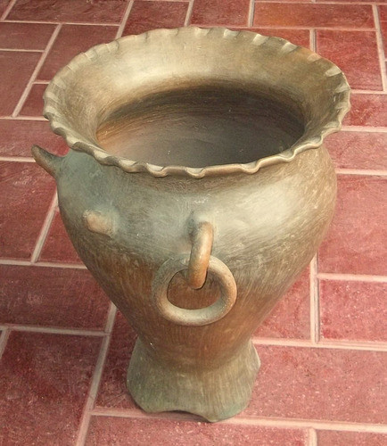 Macetero Vasija Ceramica Greda De Pomaire Alfareria Chilena. 0