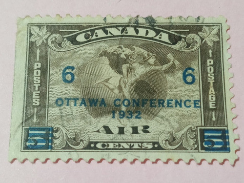 Canada Aereo Estampilla 1932 Yvert4 Sobreimpresion 6c Ottawa 0