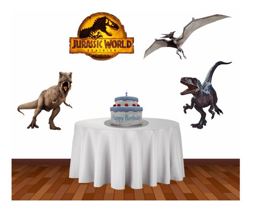 Apliques Jurassic World Dominion Decoracion X4 0